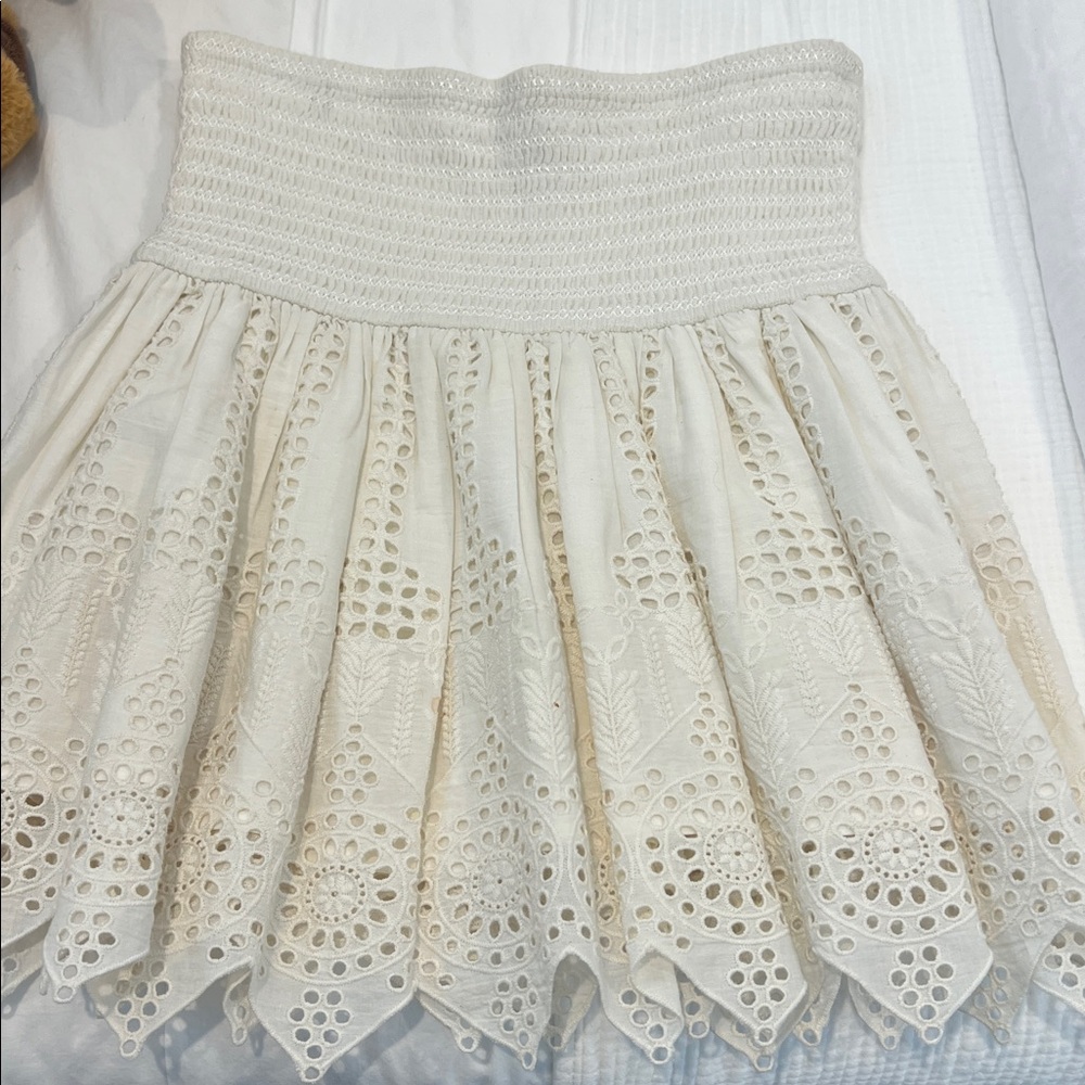 HEMANT & NANDITA Ivory Textured Skirt